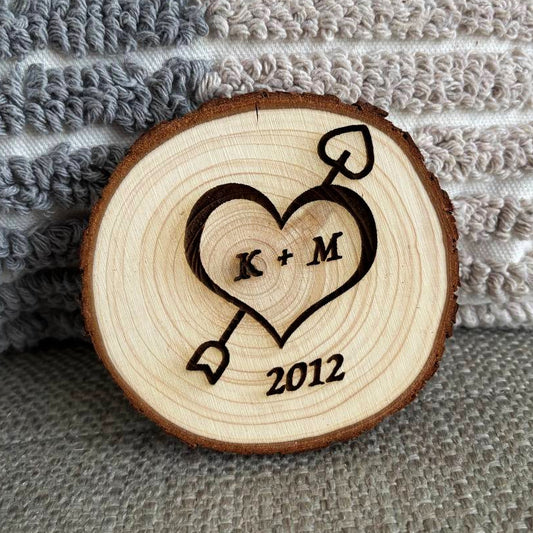 First date wooden coaster gift - bonosensu