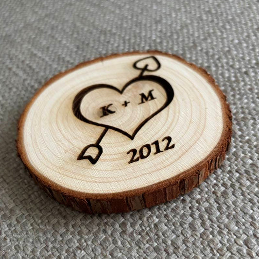 First date wooden coaster gift - bonosensu