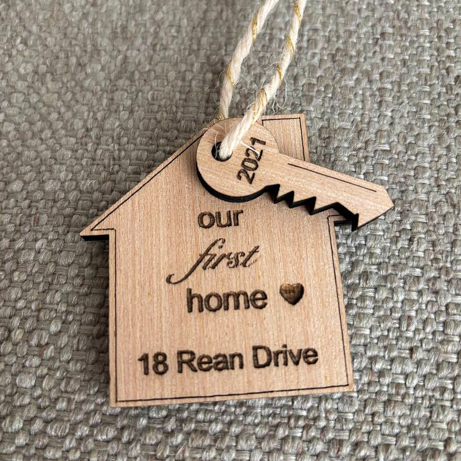 New home customizable wooden ornament gift