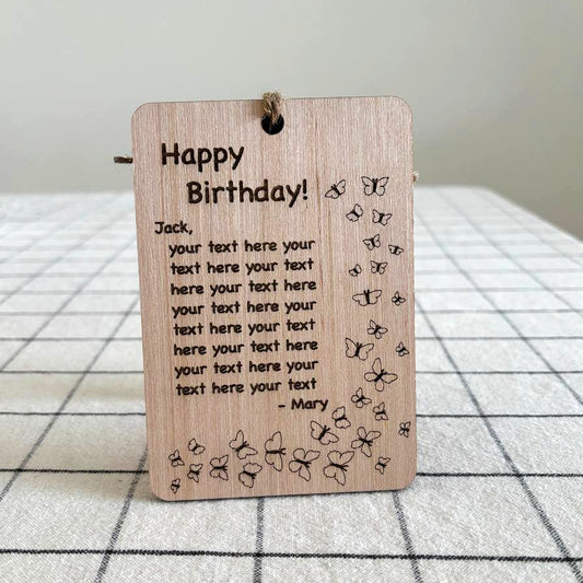 Wooden "Happy Birthday" booklet gift - bonosensu