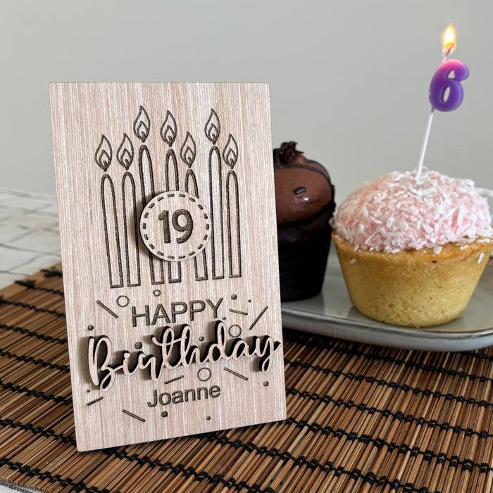 Wooden "Happy Birthday" gift with age - bonosensu