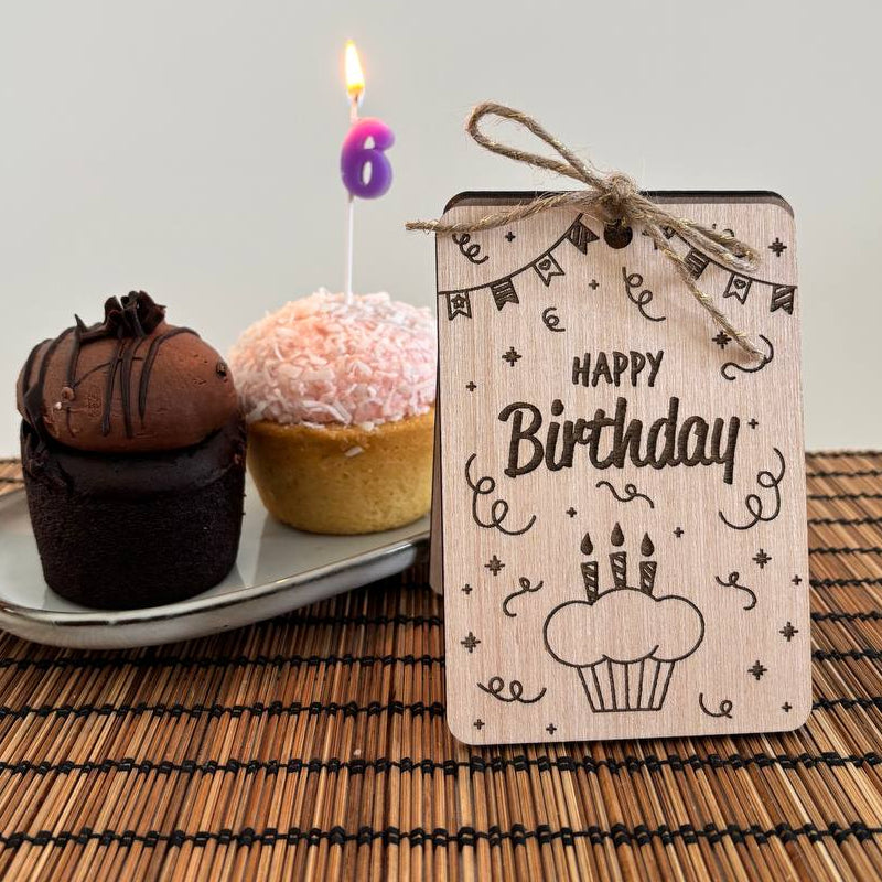 Wooden "Happy Birthday" booklet gift - bonosensu