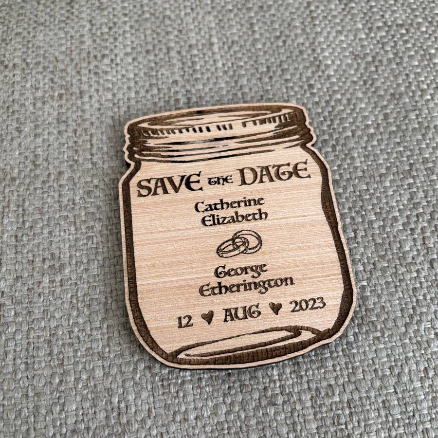 "Save the Date Jar" magnet wedding invitation - bonosensu