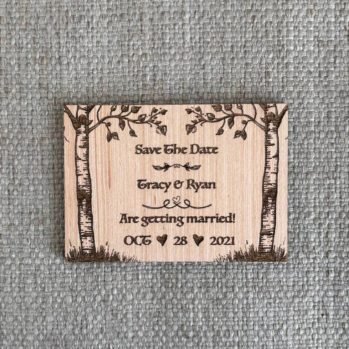 "Save the Date Trees" magnet wedding invitation - bonosensu