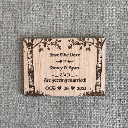 "Save the Date Trees" magnet wedding invitation - bonosensu