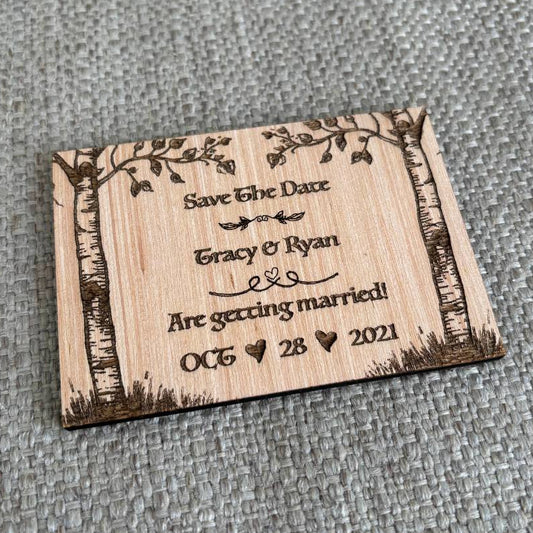"Save the Date Trees" magnet wedding invitation - bonosensu