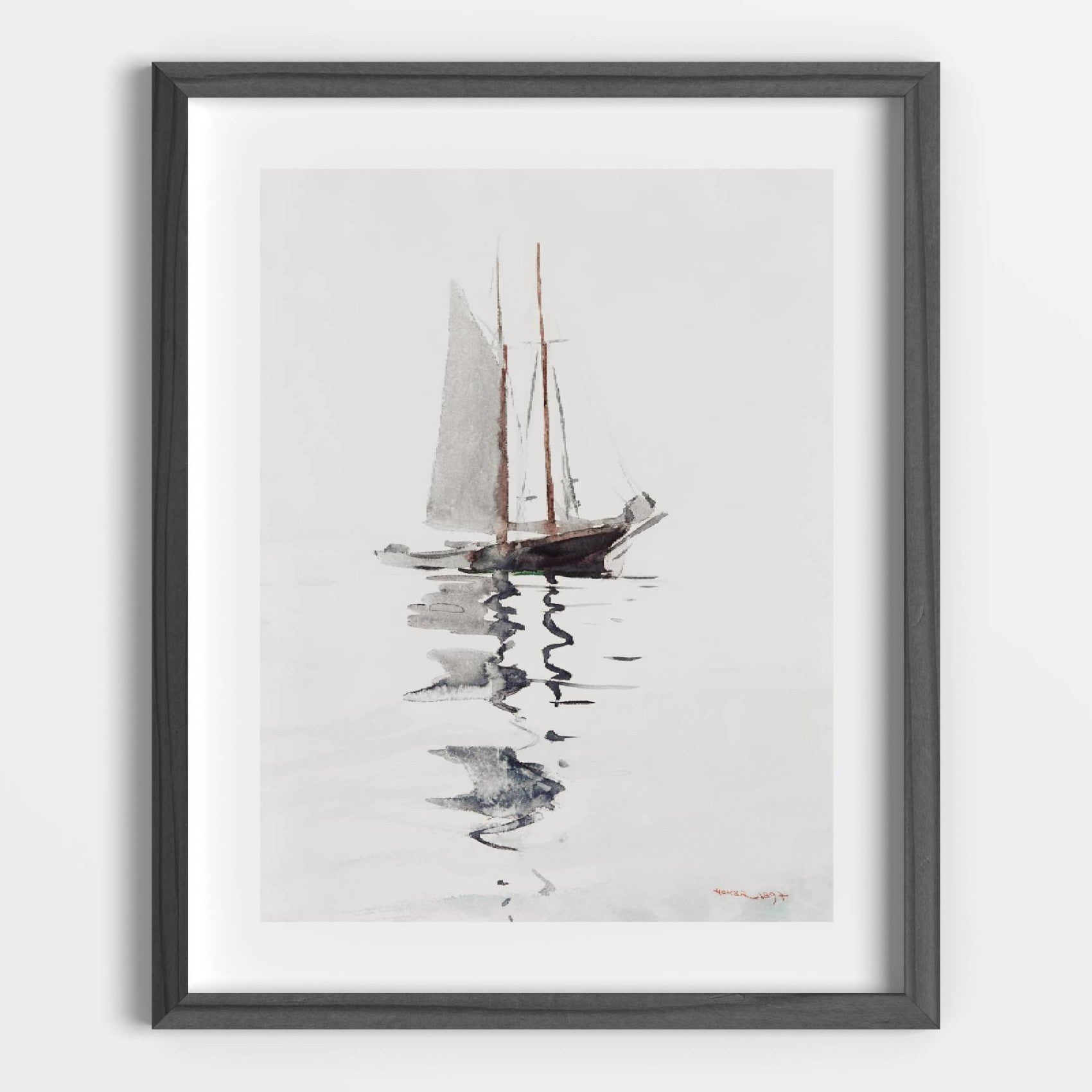 Two–Masted Schooner Printable Poster - bonosensu