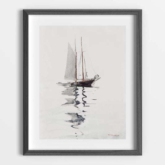 Two–Masted Schooner Printable Poster - bonosensu