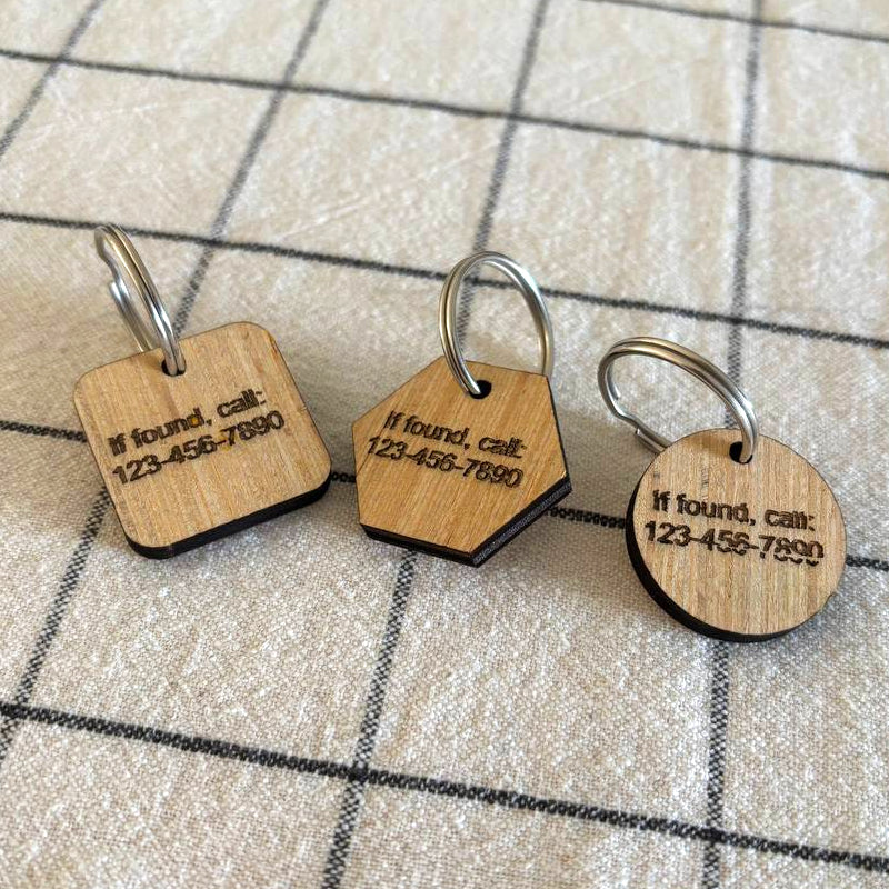 Wooden customizable pet tags