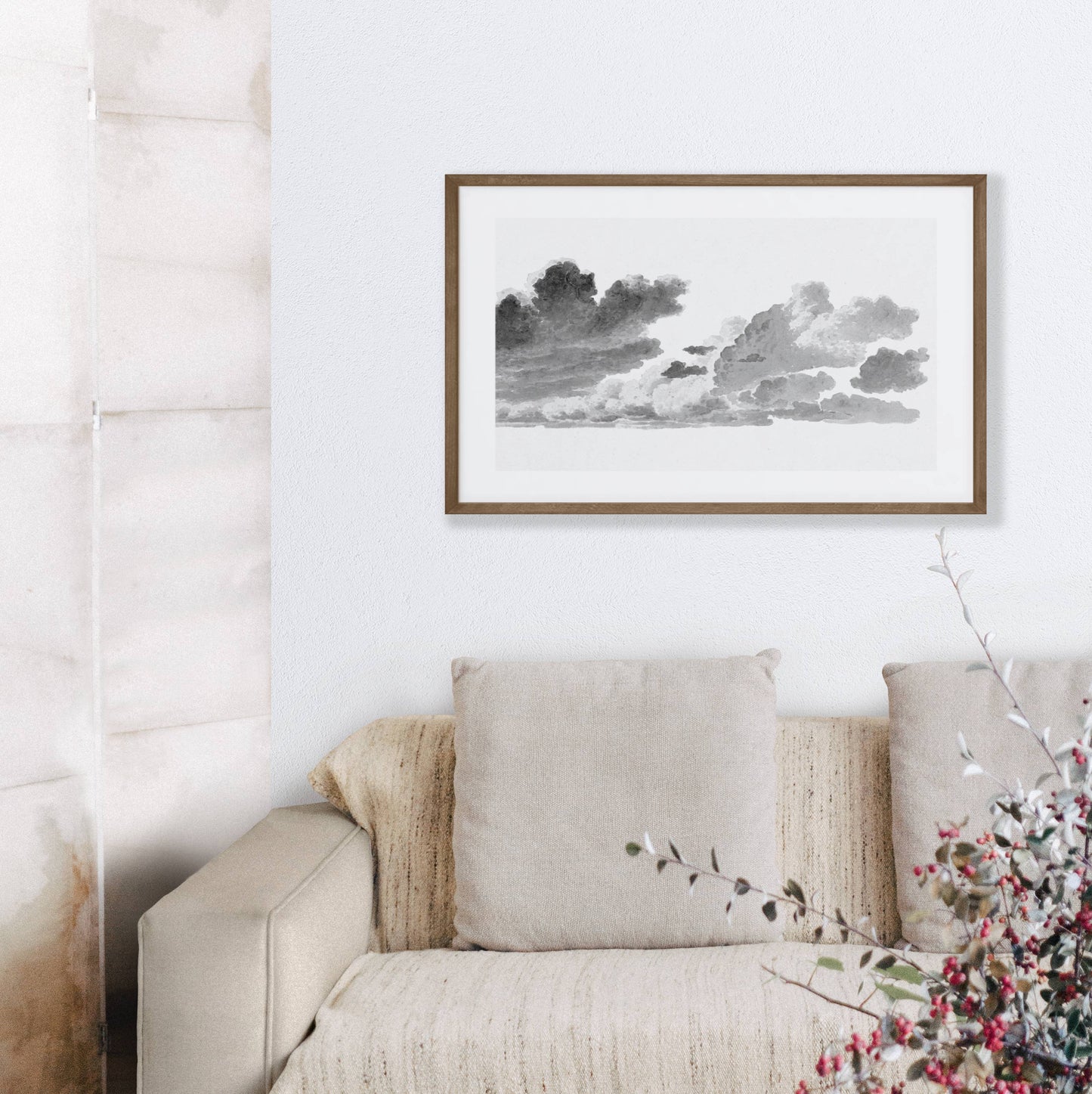 Black and White Cloud Printable Poster - bonosensu