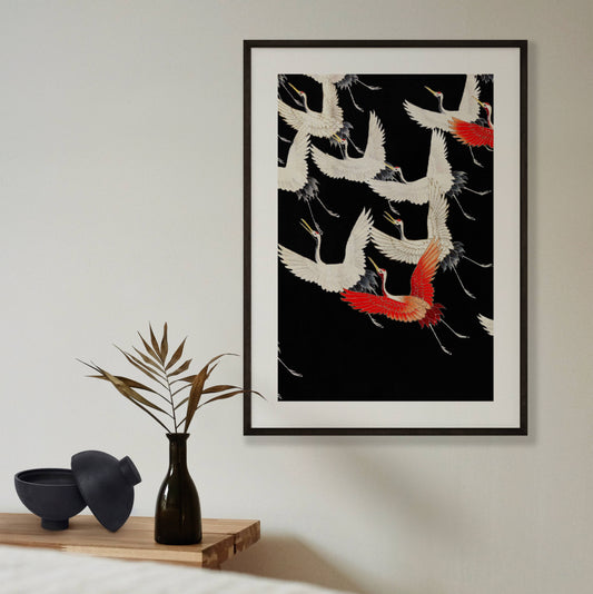 Flying Cranes Printable Poster - bonosensu