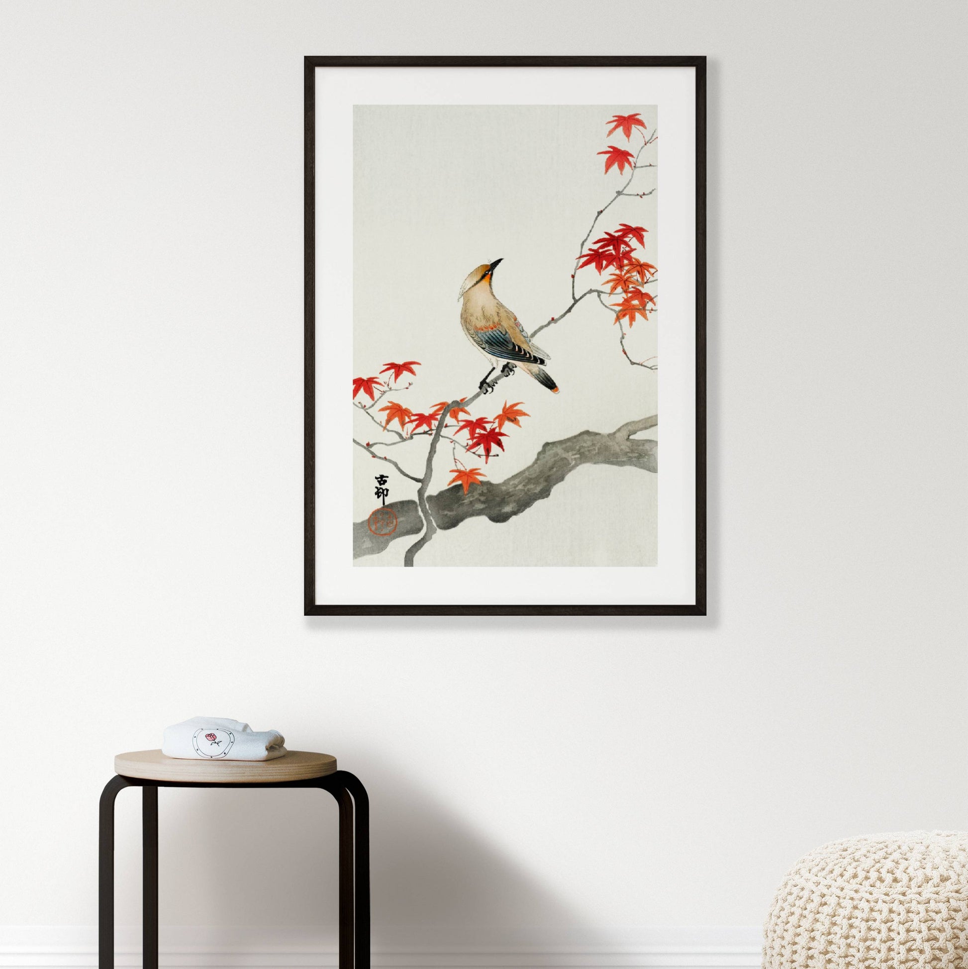 Japanese Plague Bird on Maple Printable Poster - bonosensu