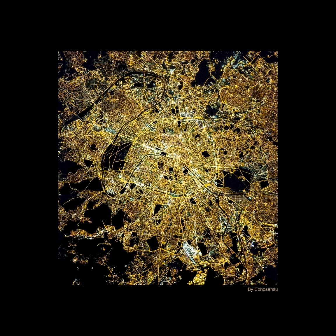 Paris at Night Printable Poster - bonosensu