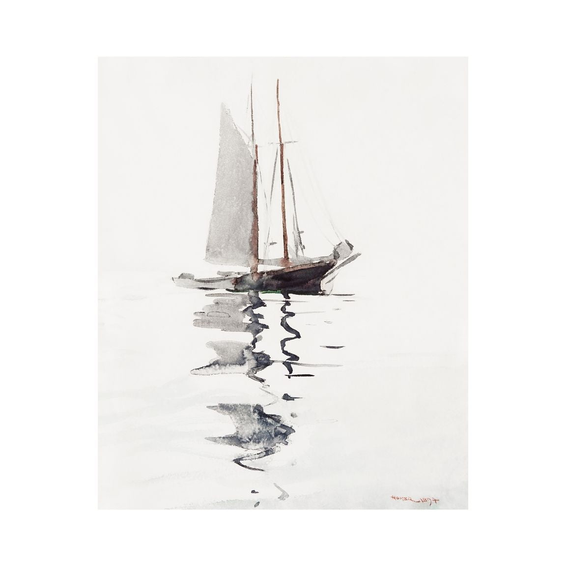 Two–Masted Schooner Printable Poster - bonosensu