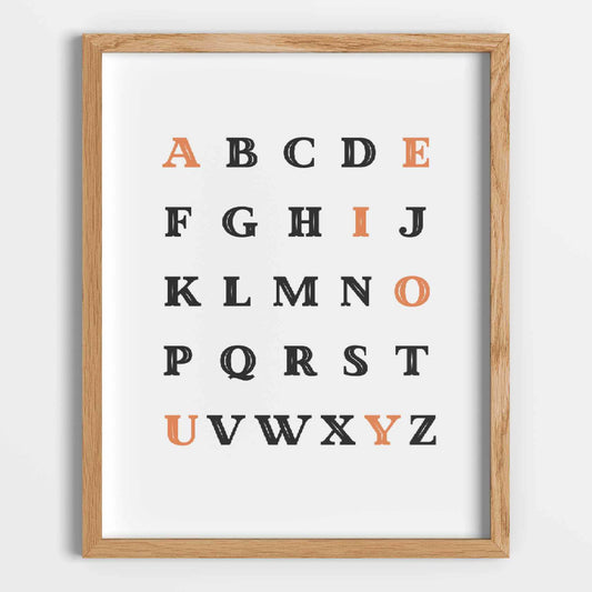 English Alphabet Printable Poster - bonosensu