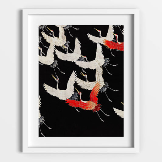 Flying Cranes Printable Poster - bonosensu