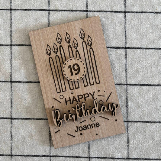 Wooden "Happy Birthday" gift with age